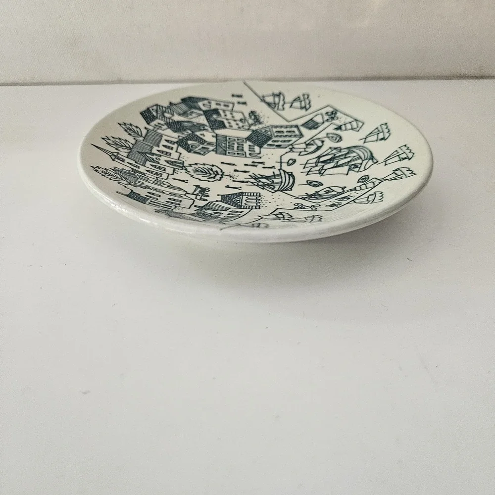 Vintage Nymolle Art‎ Faience Hoyrup Plate Trinket Dish Ltd Ed 4006 Denmark Boats